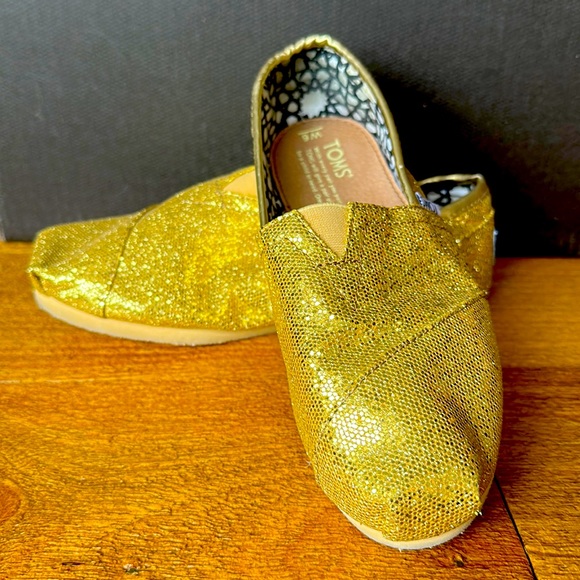 Toms Alpargata Gold Flitter W6 - Picture 1 of 7